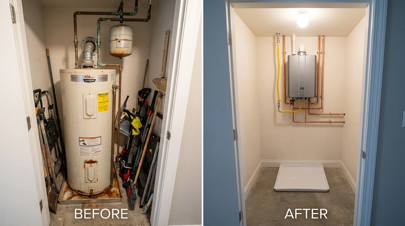 Tank water heater versus wall-mounted tankless unit comparison for Morris, AL homeowners
